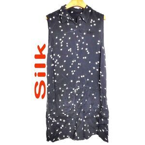 Women's 100% Silk Size M Short Sleeve Dress SDK381